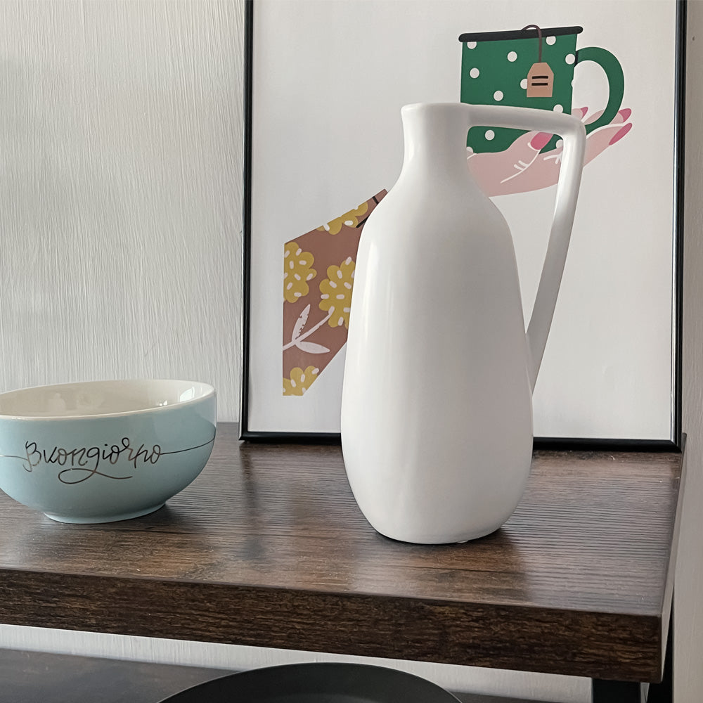 Luca white ceramic vase