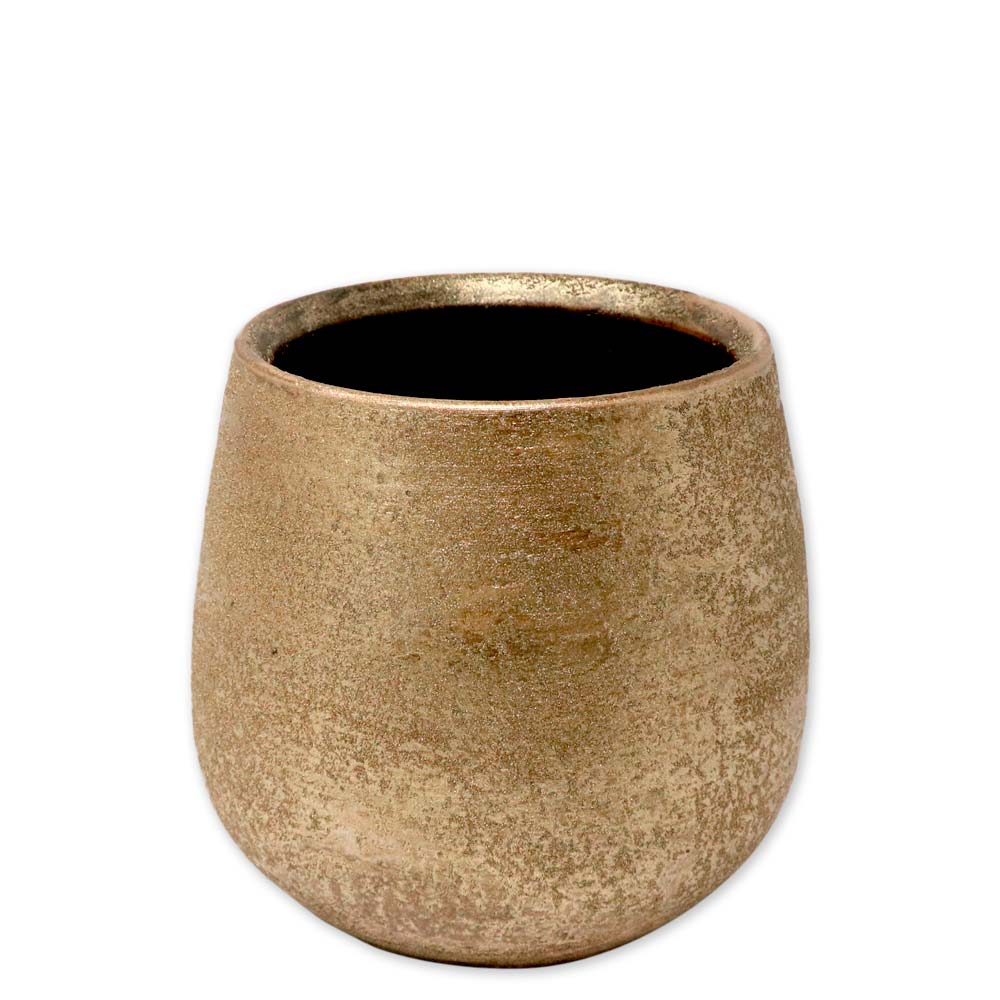 Portavasi Rugoso Ceramica Oro