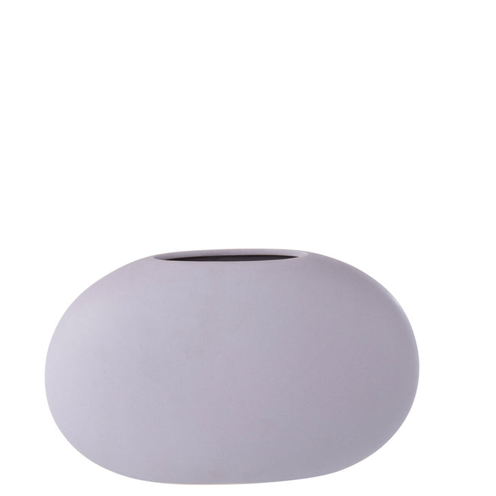 Oval Flat Ceramic Vase Light Mauve