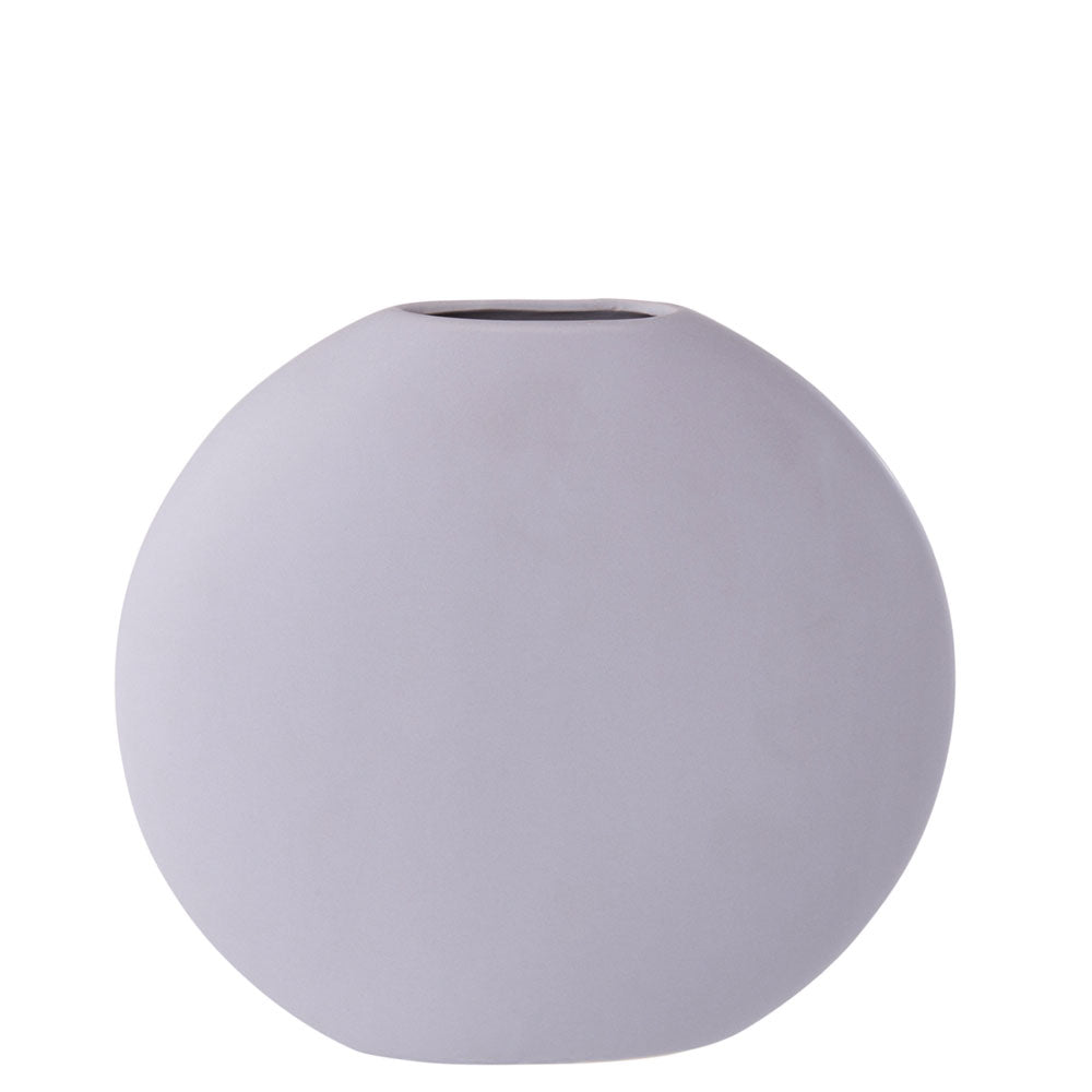 Oval Flat Ceramic Vase Light Mauve