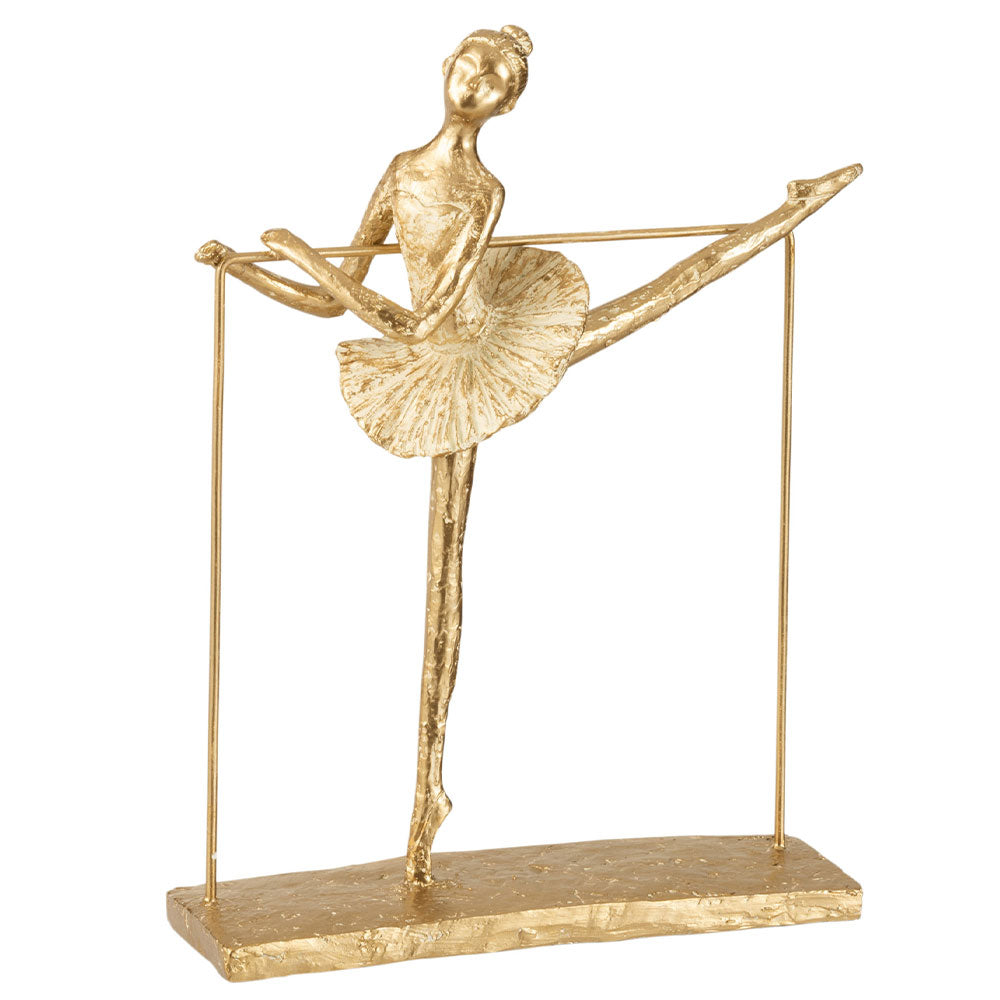 Ballerina su una Gamba Resina Oro