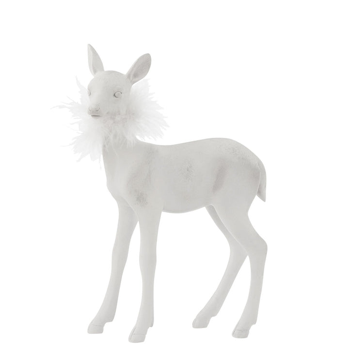 Deer with feathers in White Resin