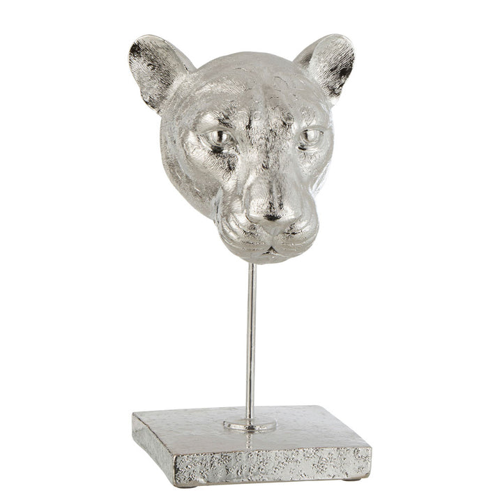 Chrome silver leopard head