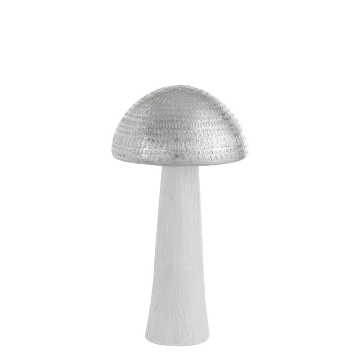 Boho mushroom in white and silver resin