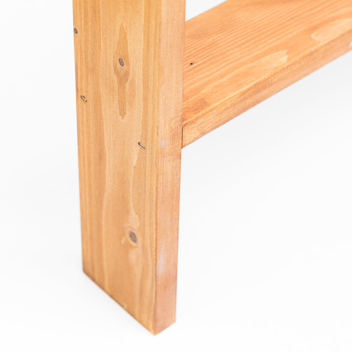 Wooden splashback shelf