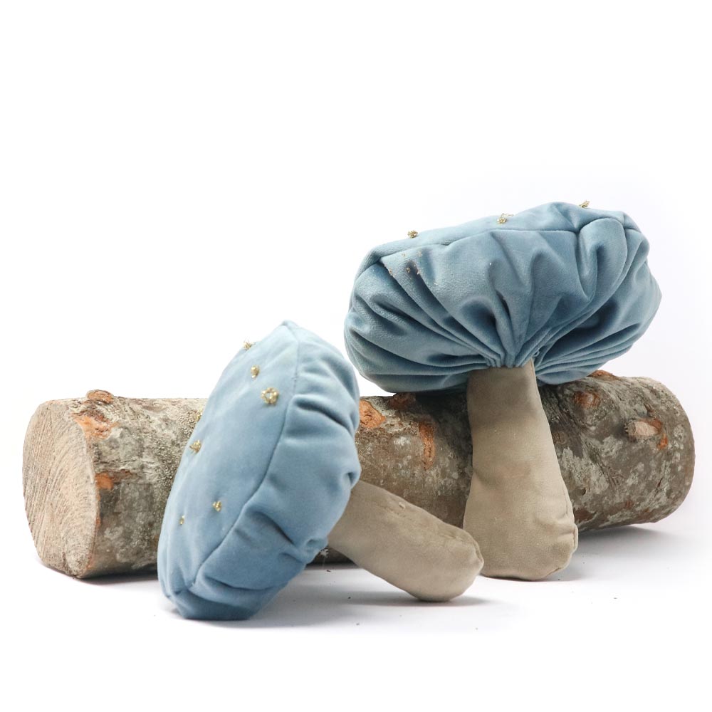 Set 2pcs. Glam Mushroom decoration in velvet