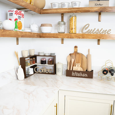 Wooden chopping board with engraved Kitchen writing