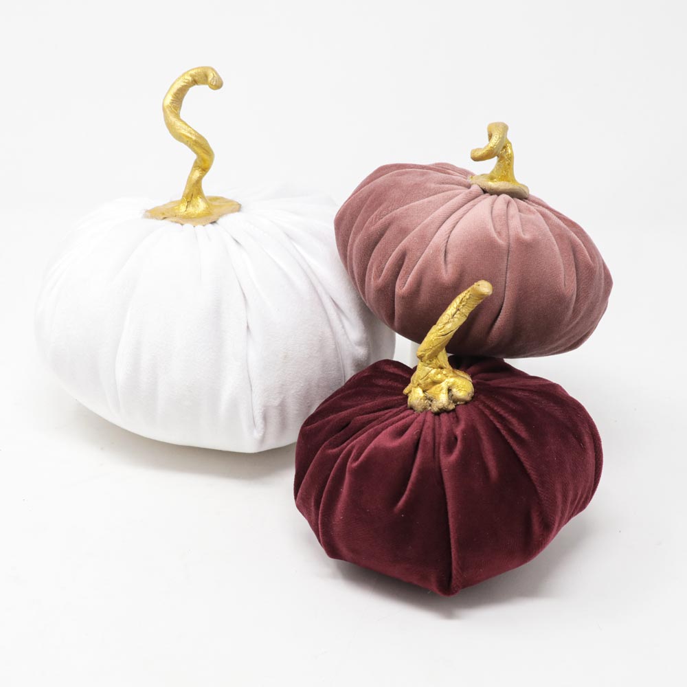 Glam Decorative Pumpkin Set in velvet