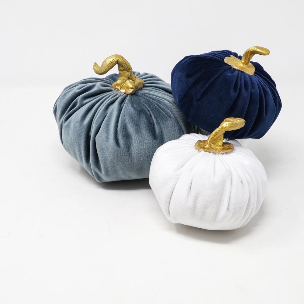Elegant Decorative Pumpkin Set in velvet
