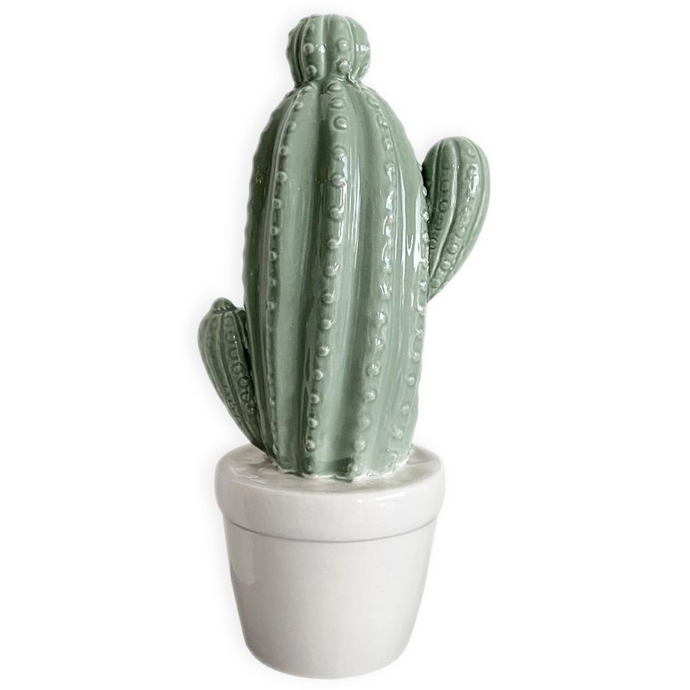Emerald green cactus ceramic decoration