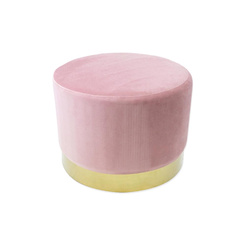 Pouf in velluto Trent Rosa