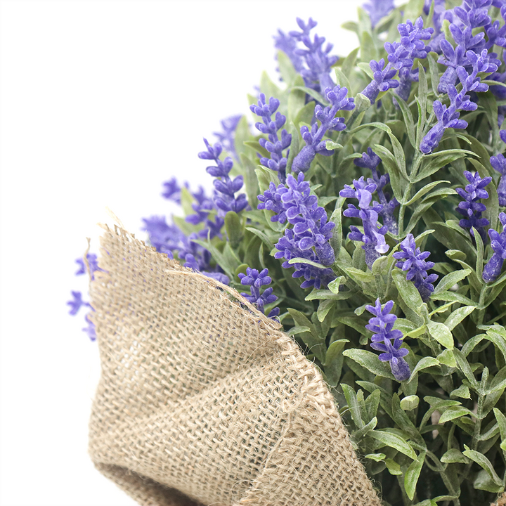 Lavender in pot with jute