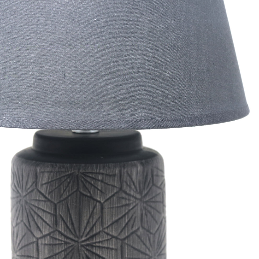 "Carson" lamp with ceramic base and fabric lampshade