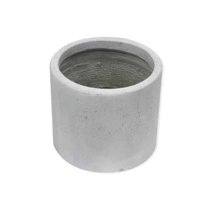Set of 3 light gray round fiber cement vases