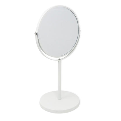 Specchio girevole da trucco con supporto in metallo Bianco