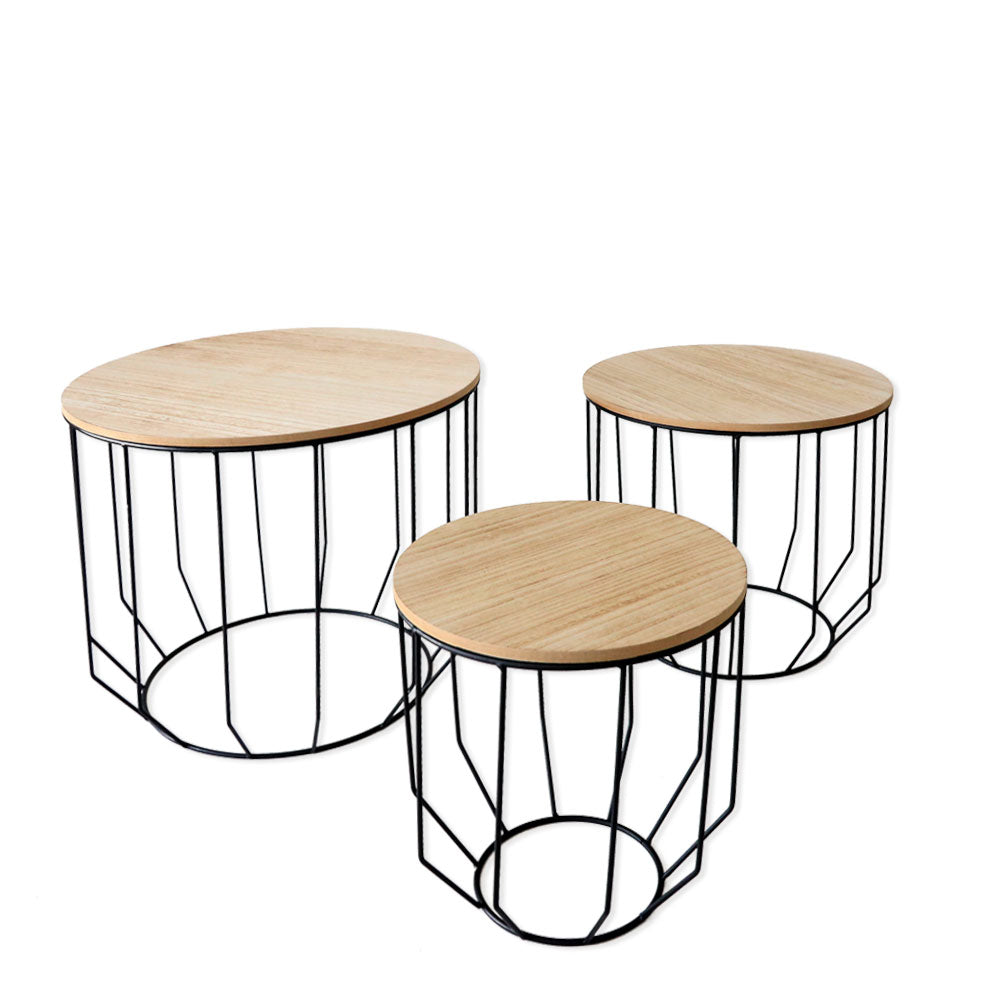 Set of 3 round coffee tables