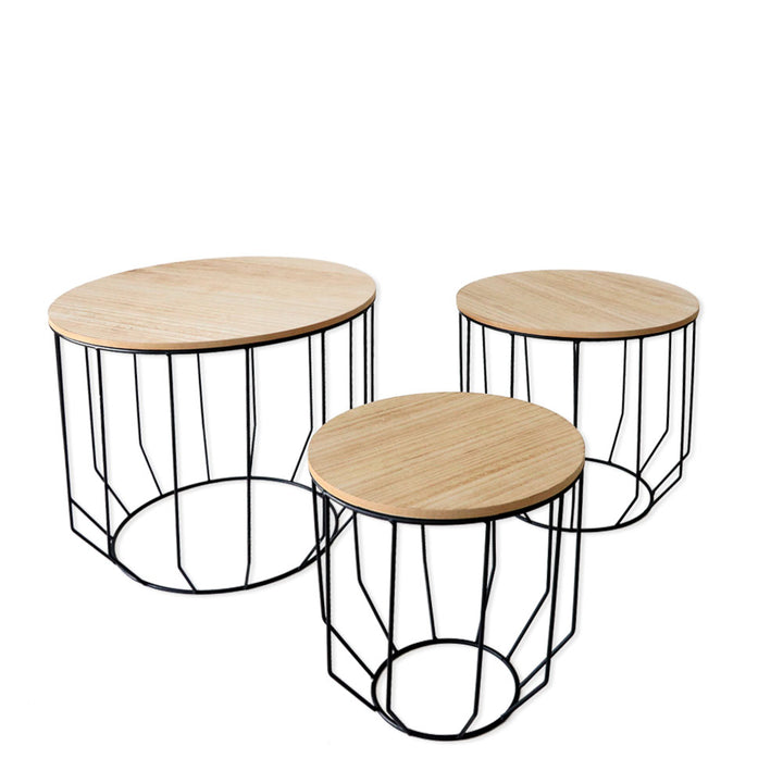 Set of 3 round coffee tables