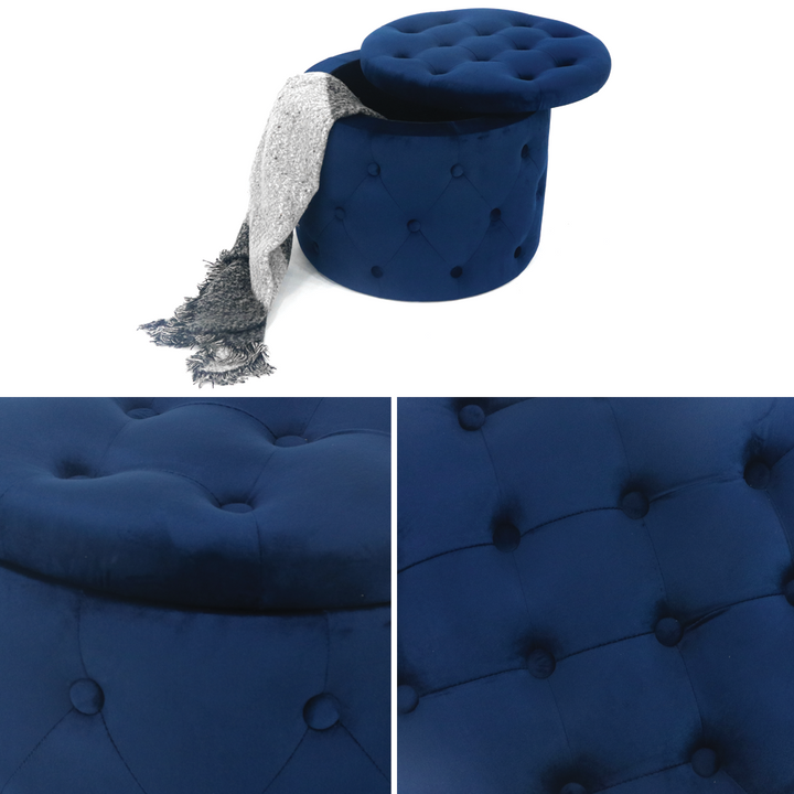 Pouf contenitore in velluto "Oulad"
