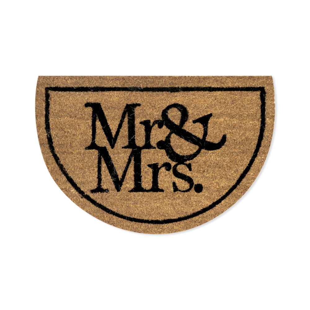 Mr &amp; Mrs Rounded Coconut Doormat