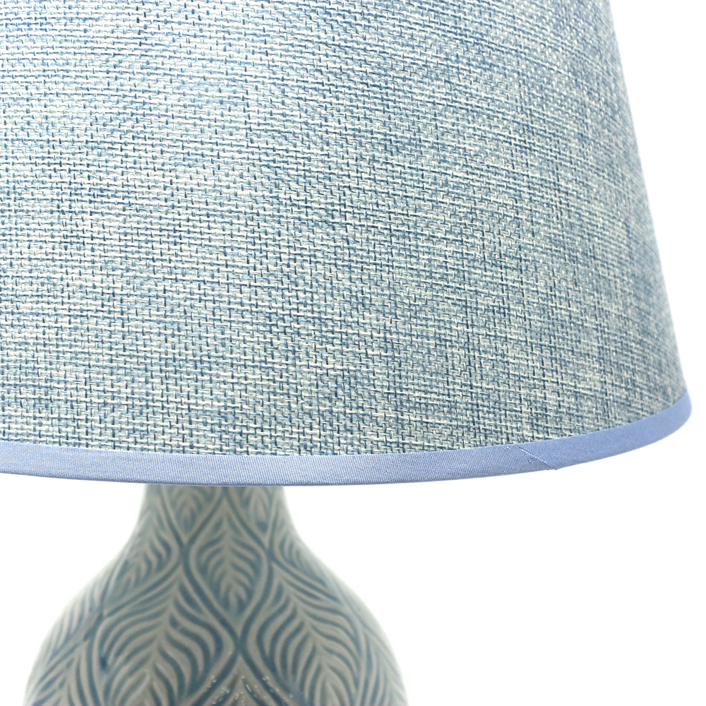 Zelda lamp with ceramic base and fabric lampshade
