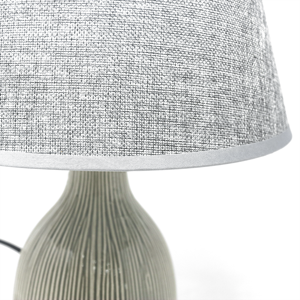 Clare lamp with ceramic base and fabric lampshade