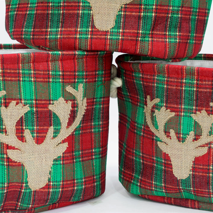 Set of 3 Tartan Oval Containers