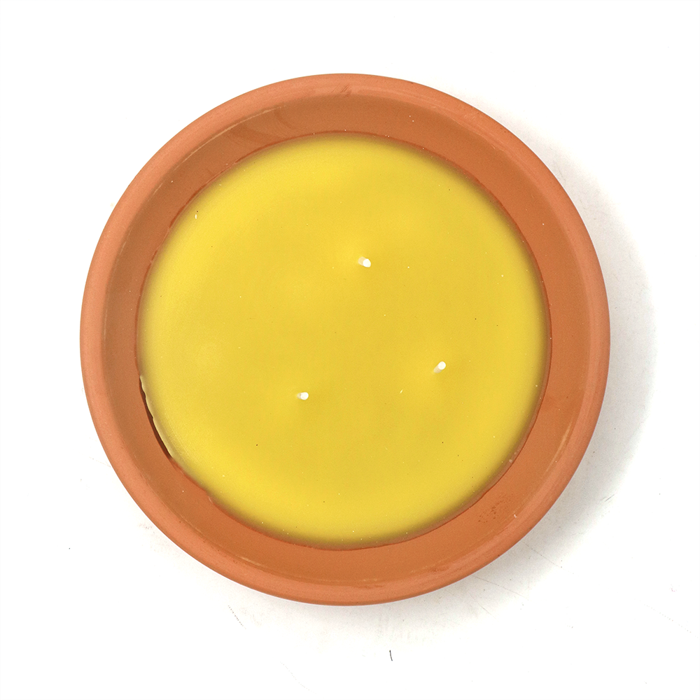 Candela Citronella in vaso di Terracotta