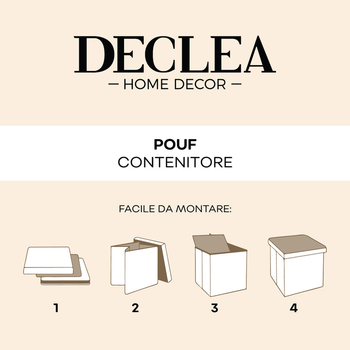 Pouf Contenitore Velluto Bordeaux