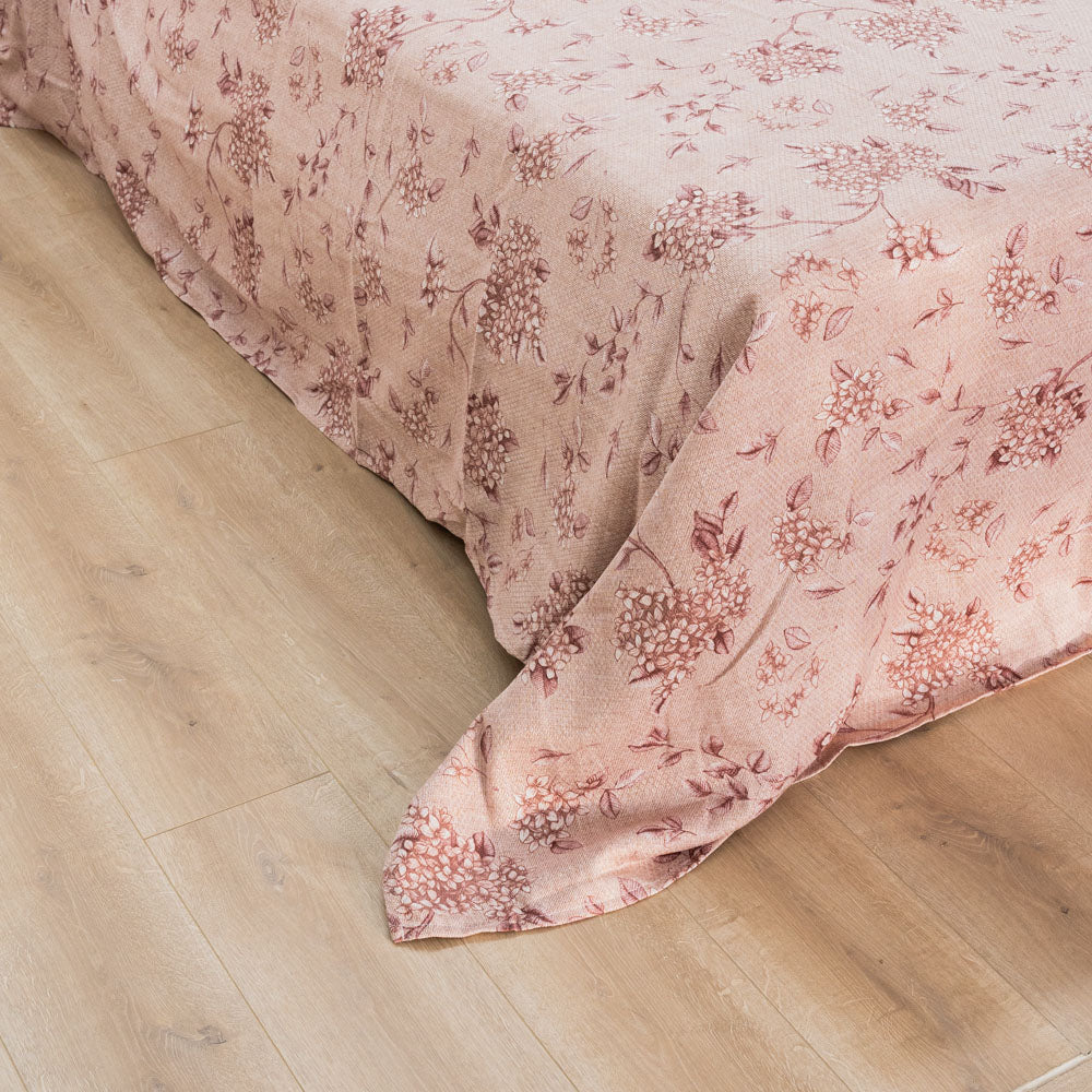 Pink Hydrangea Piquet Bedspread
