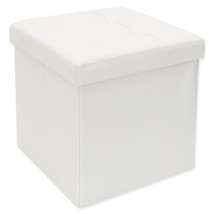 Pouf contenitore Ecopelle Bianco