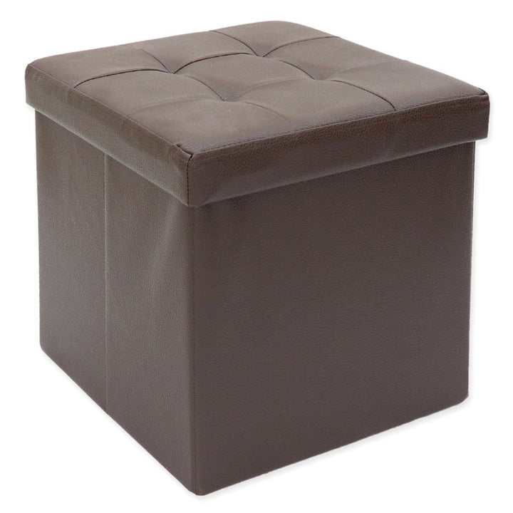 Pouf contenitore Ecopelle Marrone