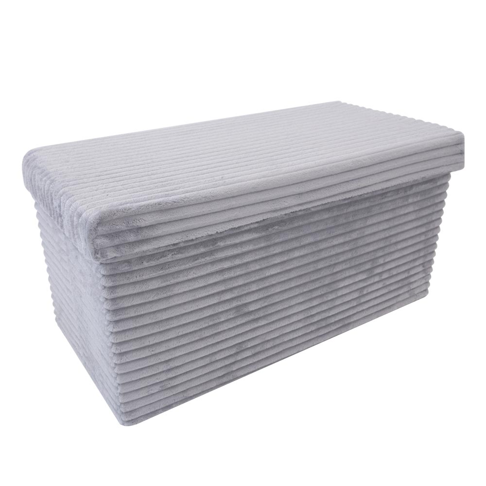 Pouf Contenitore Grigio Ecopelliccia