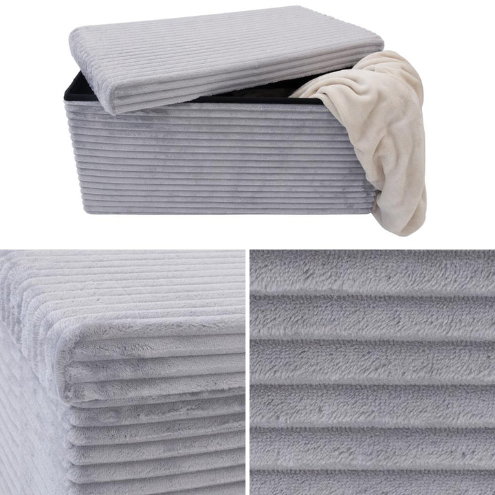 Pouf Contenitore Grigio Ecopelliccia