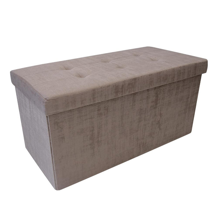 Pouf Contenitore in velluto Tortora