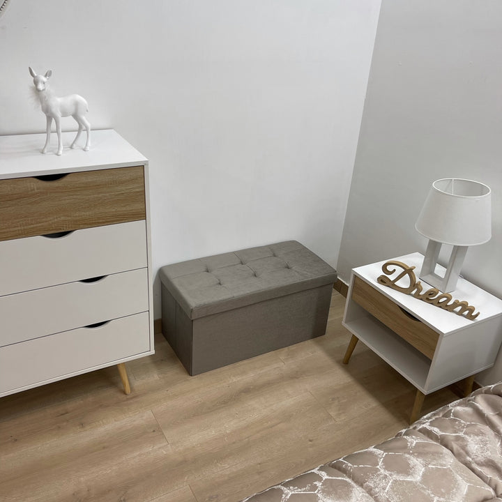 Pouf Contenitore in velluto Tortora