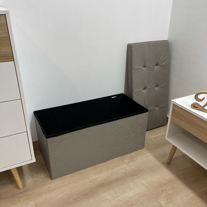 Pouf Contenitore in velluto Tortora
