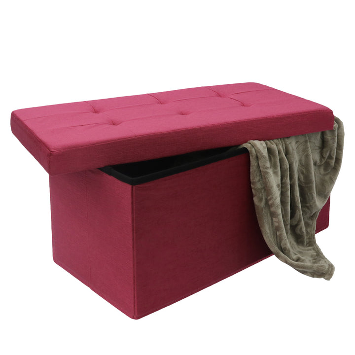 Pouf Contenitore Velluto Bordeaux