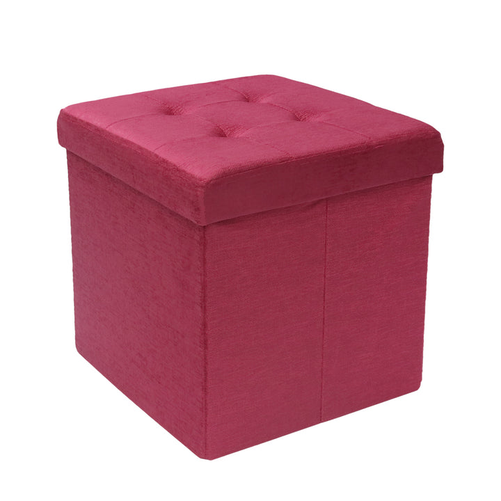 Pouf Contenitore Velluto Bordeaux