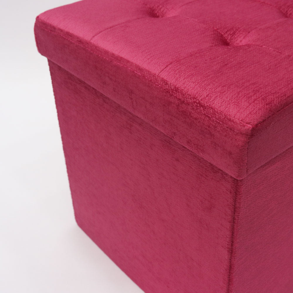 Pouf Contenitore Velluto Bordeaux