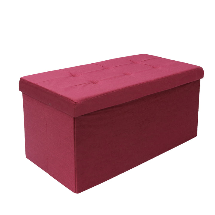 Pouf Contenitore Velluto Bordeaux