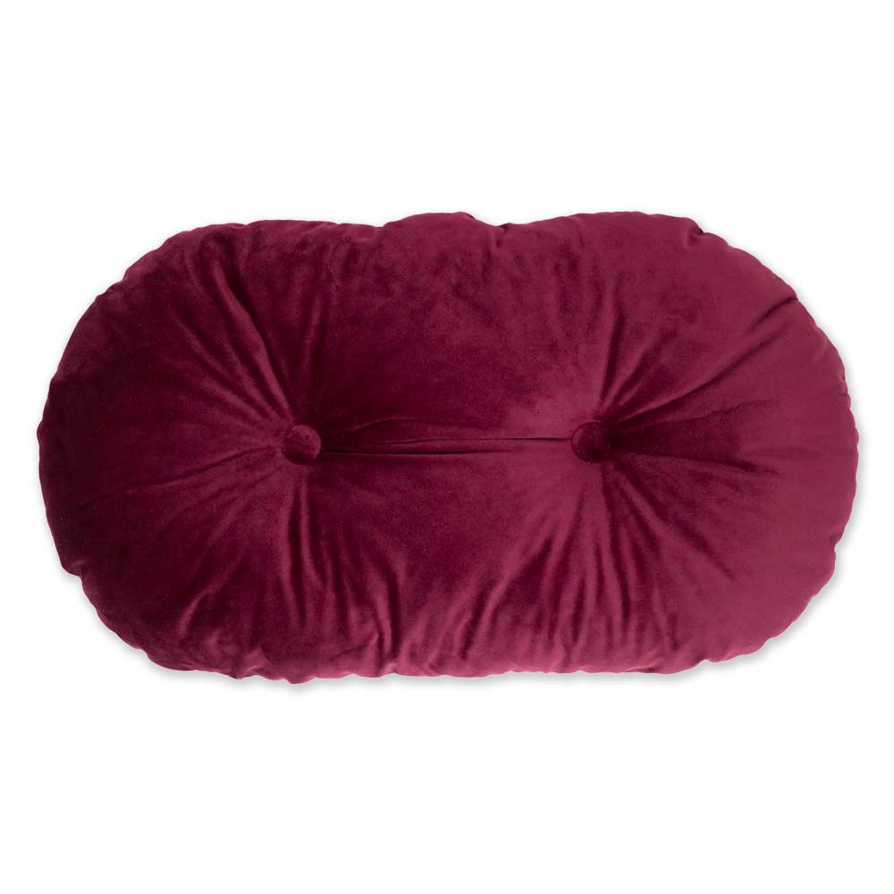 Oval cushion in Bordeaux Violet velvet
