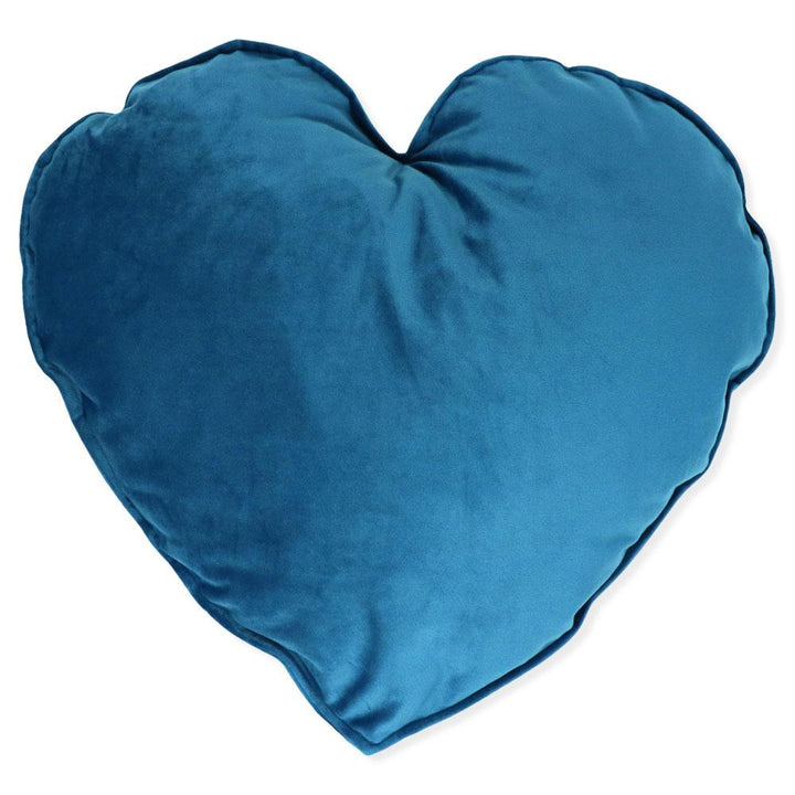 Heart cushion in Petrolio velvet