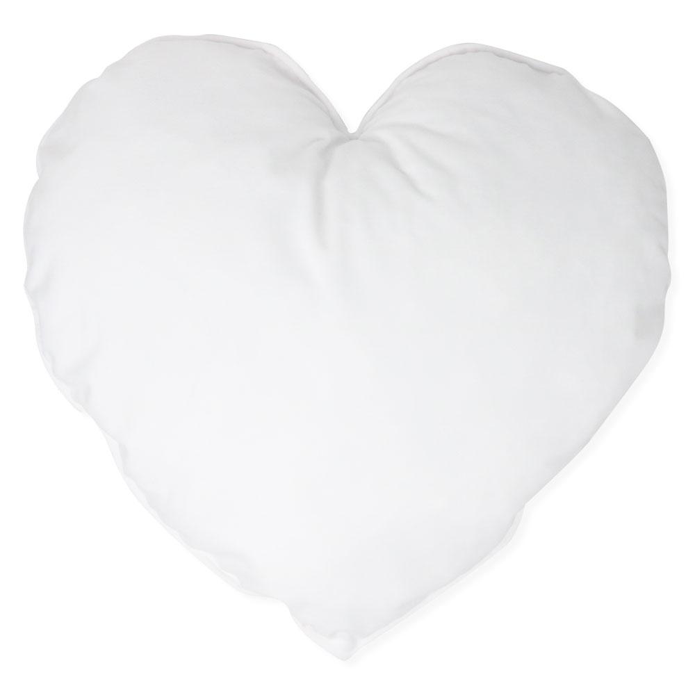 Heart cushion in white velvet