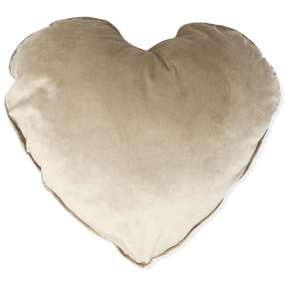 Heart cushion in dove gray velvet