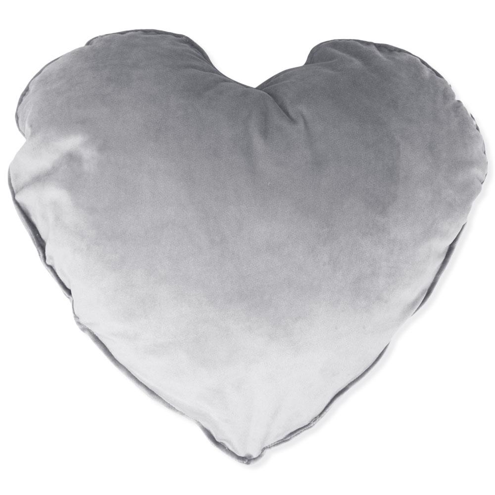 Heart Cushion in Gray Velvet