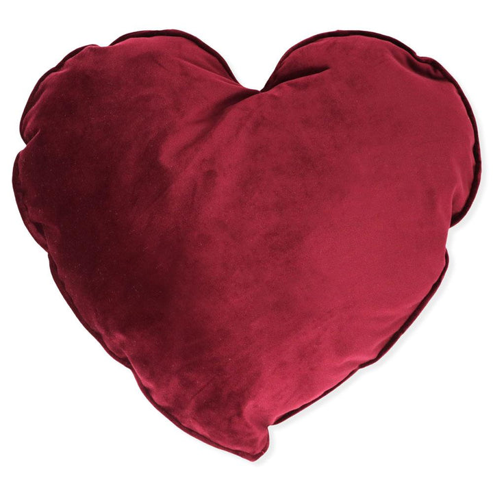 Heart cushion in Bordeaux velvet