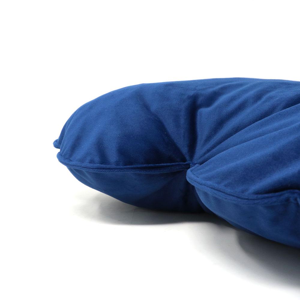 Heart cushion in blue velvet