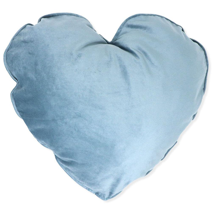 Heart cushion in powder blue velvet