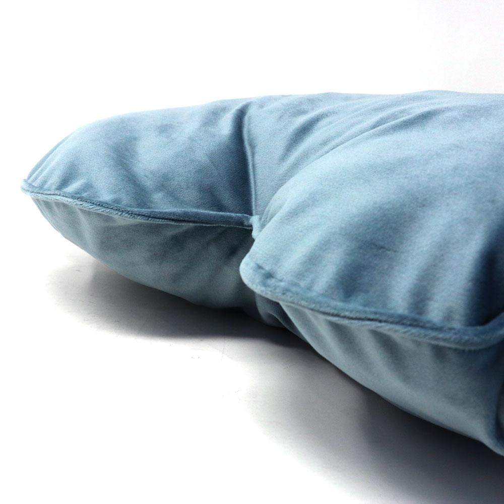 Heart cushion in powder blue velvet
