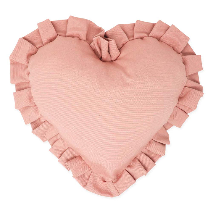 Heart Cushion with Antique Pink Ruffles